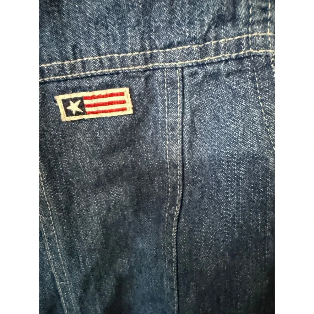 Coldwater Creek Womens Denim Jacket Americana Flag Lining Blue Medium‎ A02833